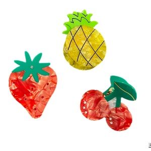 Fruit-Themed Brooch Set